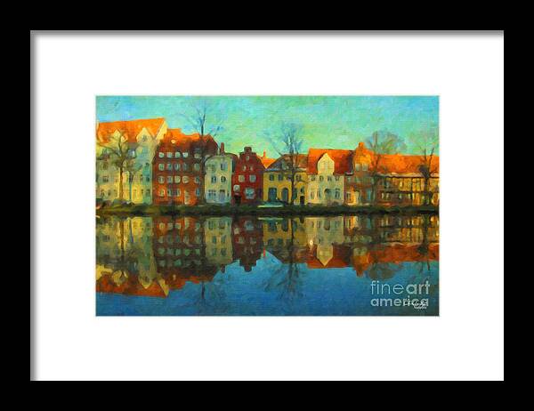 Lubeck Framed Print featuring the painting Historic Old Town Lubeck by Chris Armytage