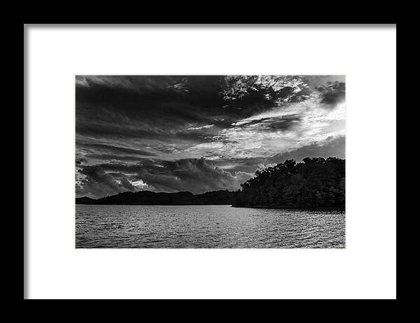Hiwassee Lake Framed Print featuring the photograph Hiwassee Lake From Hanging Dog Recreation Area In Black and Whit by Greg and Chrystal Mimbs