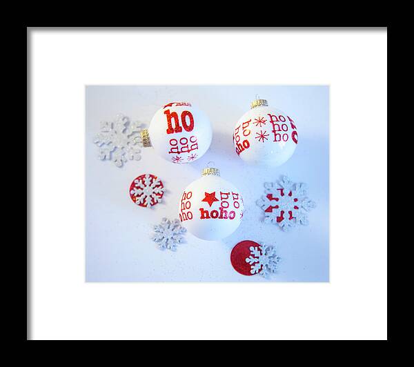 Christmas Framed Print featuring the photograph Ho Ho Ho Ornaments by Toni Hopper