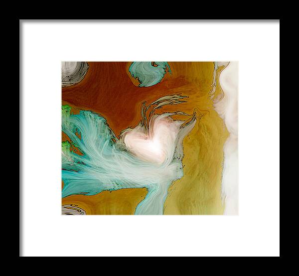 Hearts Framed Print featuring the digital art Holding on to Love by Linda Sannuti