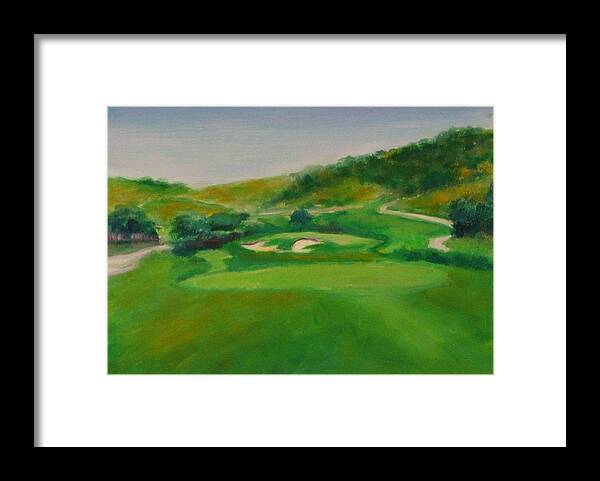 Golf Framed Print featuring the painting Hole 16 Kipp's Wild Ride by Shannon Grissom