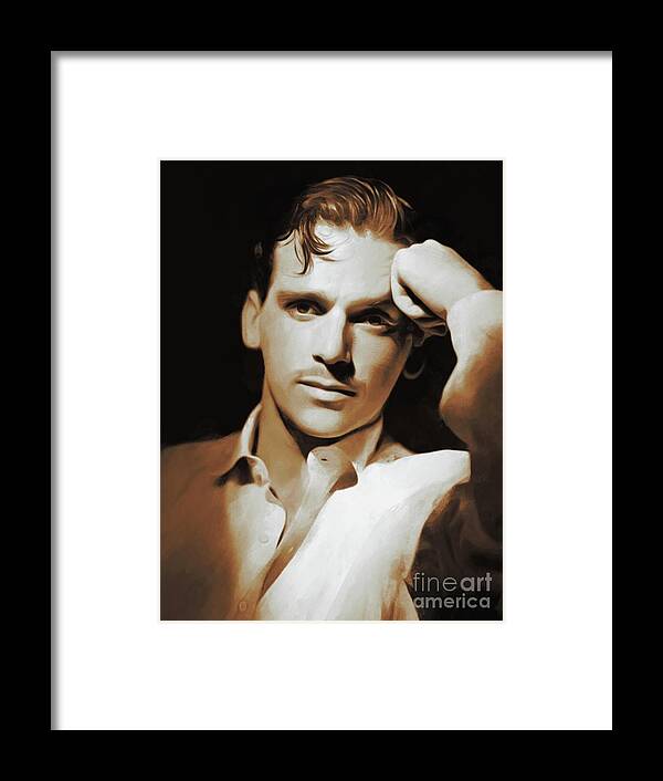 Douglas Framed Print featuring the painting Hollywood Legends, Douglas Fairbanks, Jr. by Esoterica Art Agency