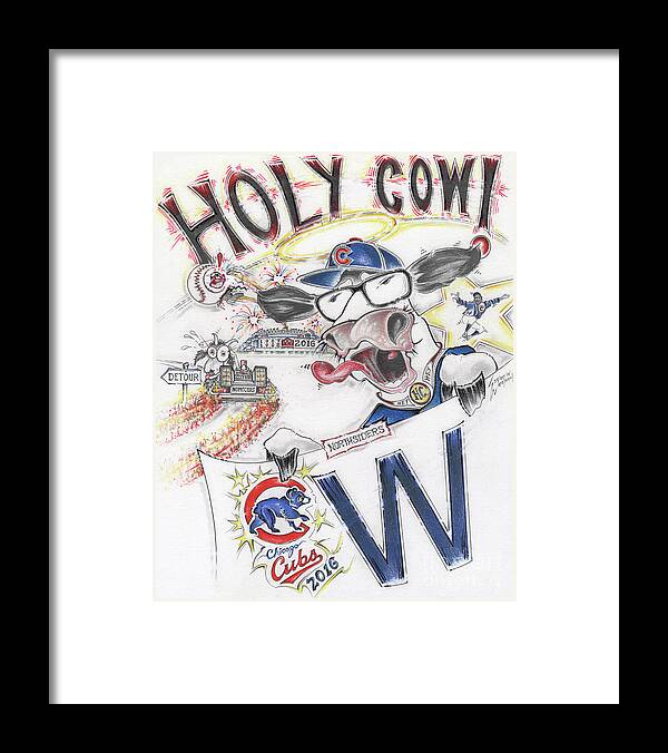 Holy Cow Framed Print featuring the drawing Holy Cow by Scott and Dixie Wiley