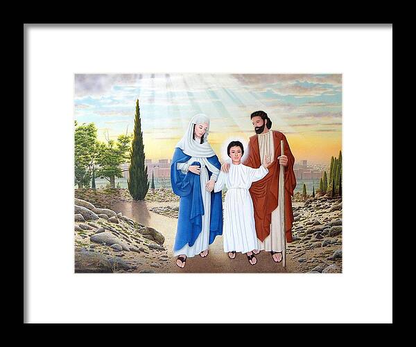 Holy Framed Print featuring the painting Holy Family by Conrad Mieschke