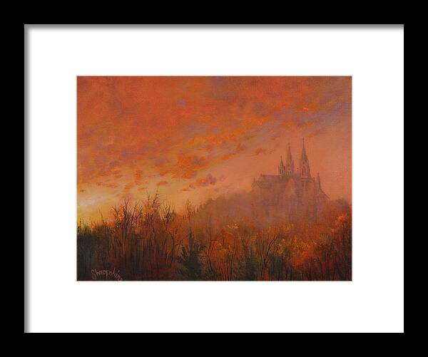 Holy Hill Framed Print featuring the painting Holy Hill by Tom Shropshire