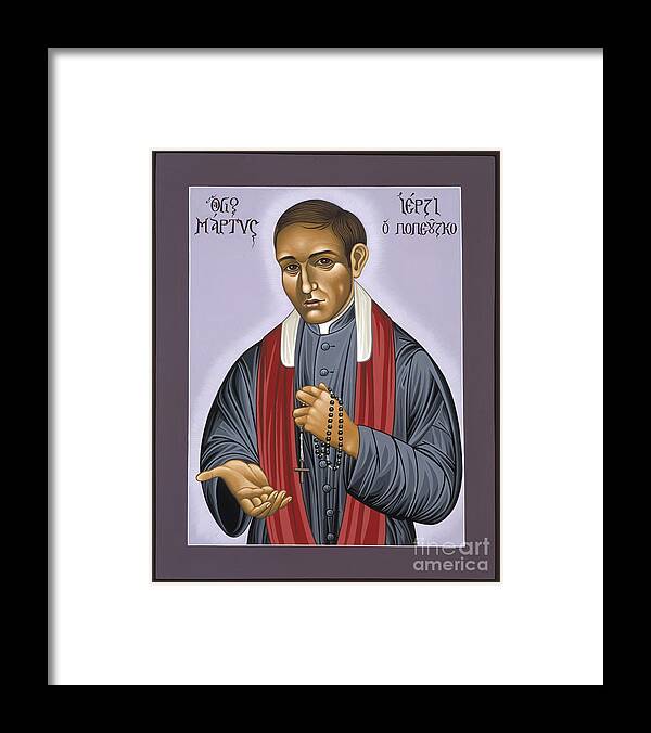 Holy New Martyr Blessed Jerzy Popielusko Framed Print featuring the painting Holy New Martyr Blessed Jerzy Popielusko 030 by William Hart McNichols