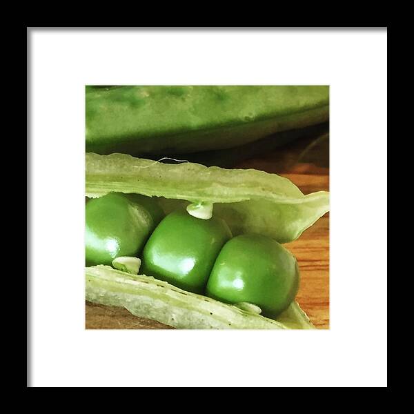 Eat Your Veggies Framed Print featuring the photograph Peas by Nancy Ingersoll