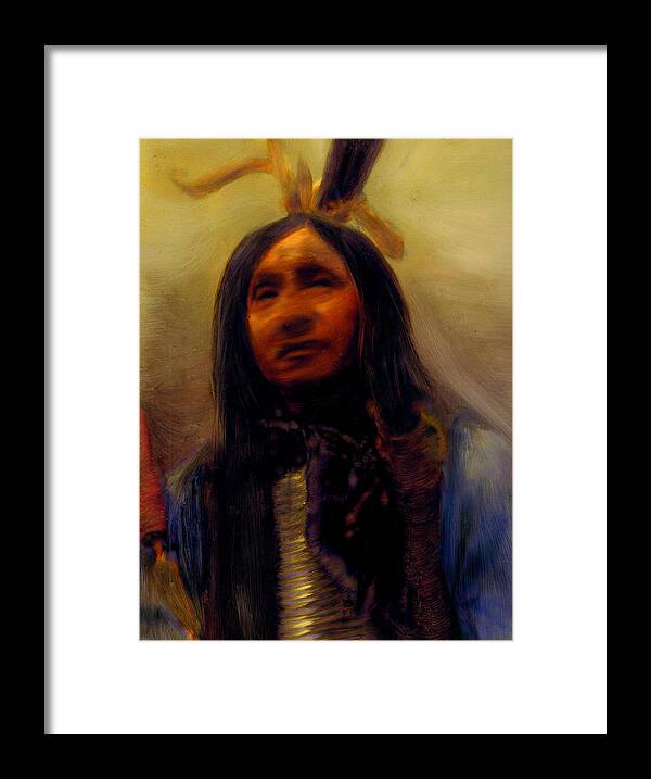 Native American Framed Print featuring the painting Homage To The Ancient Ones by FeatherStone Studio Julie A Miller