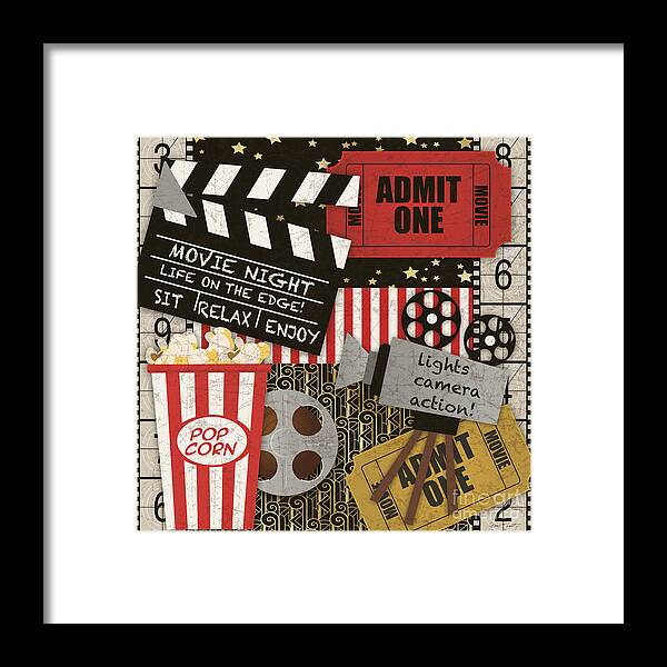 Wall Art Framed Print featuring the painting Home Movie-JP3515 by Jean Plout