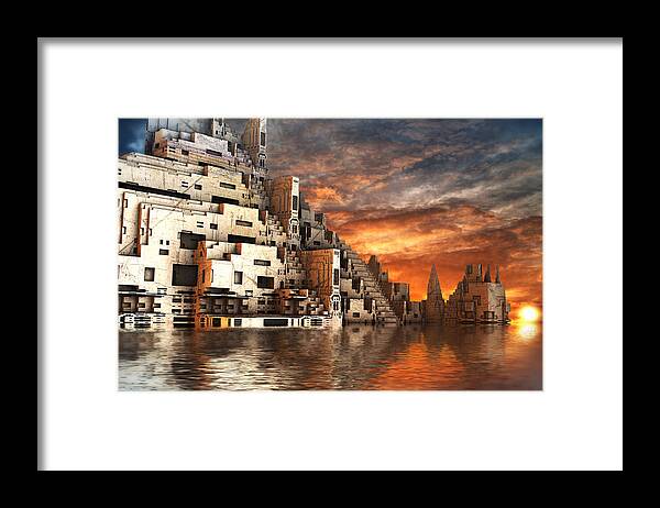 Water Framed Print featuring the digital art Home of the Ancients by Hal Tenny