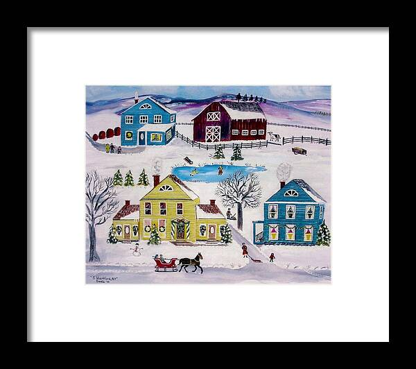 Folk Art Framed Print featuring the painting Home Sweet Home by Sandie Keyser