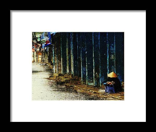 Vietnam Framed Print featuring the digital art Homeless in Hanoi by Cameron Wood