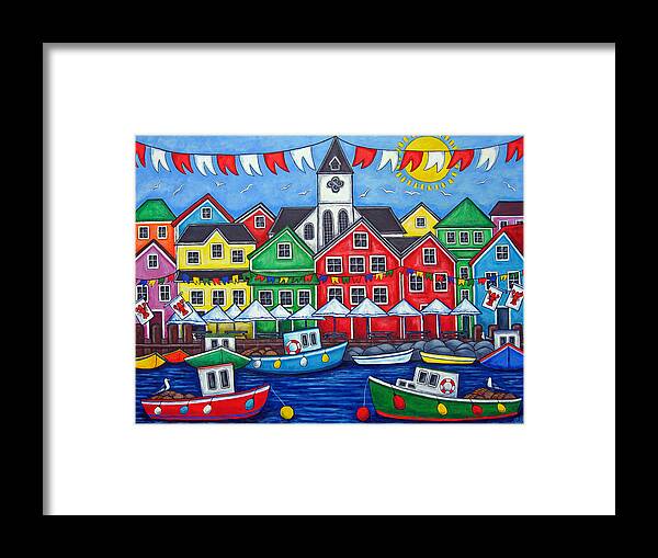 Maritimes Framed Print featuring the painting Maritimes Festival by Lisa Lorenz