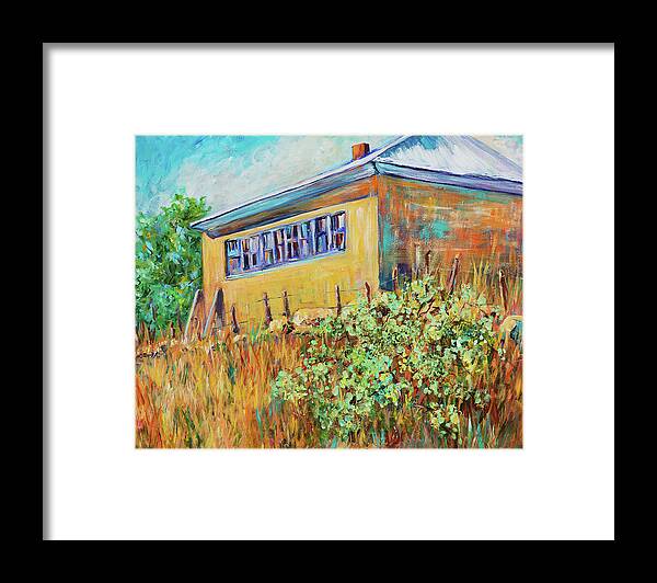 School Framed Print featuring the painting Hondo Valley School House by Sally Quillin