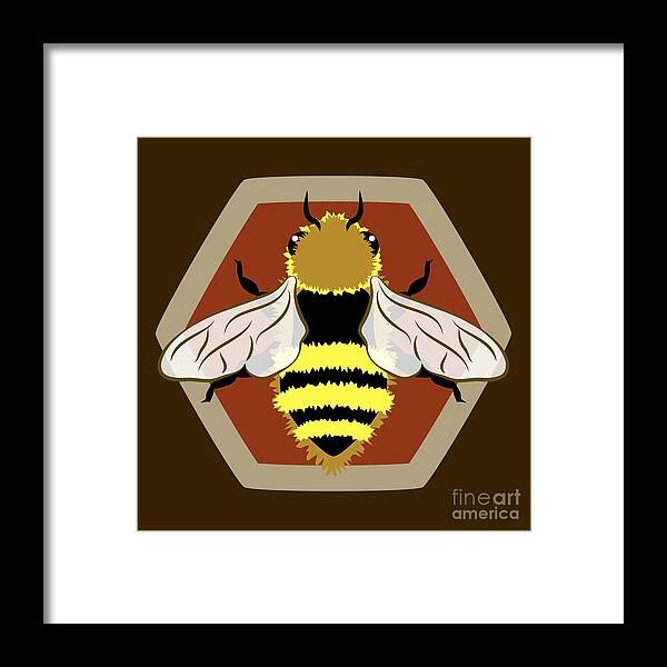 Animal Graphic Framed Print featuring the digital art Honey Bee Graphic by MM Anderson