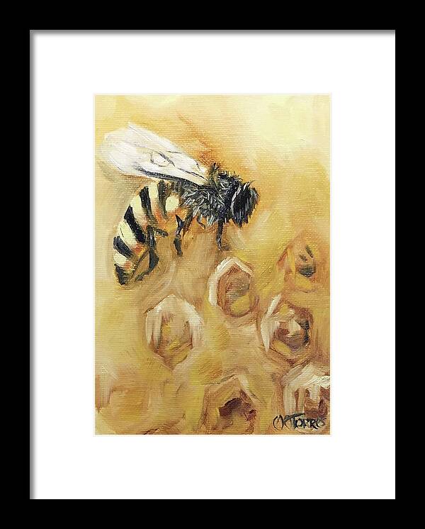 Bee Framed Print featuring the painting Honey Bee by Melissa Torres