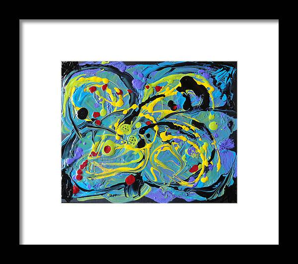 Abstract Framed Print featuring the painting Honey Bee by Susan Anderson