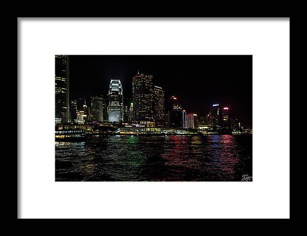Hong Kong Framed Print featuring the photograph Hong Kong Water At Night by Endre Balogh