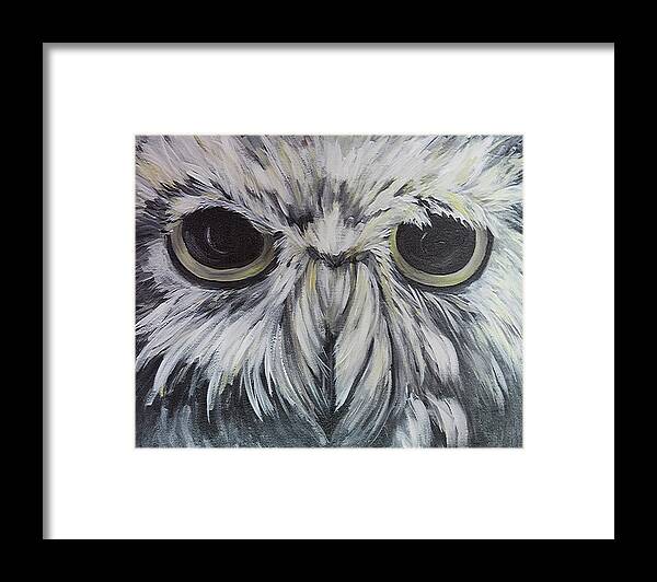 Owl Framed Print featuring the painting Hoot by Sally Quillin