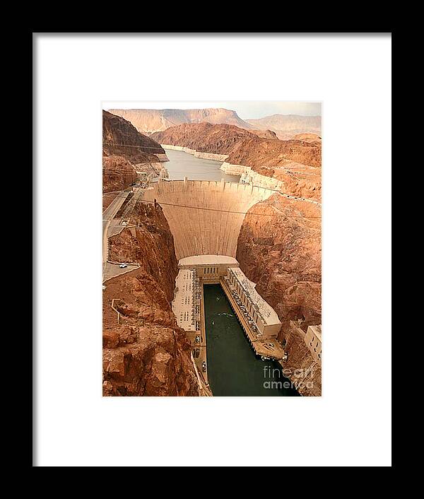Hoover Dam Framed Print featuring the photograph Hoover Dam Scenic View by Angela L Walker