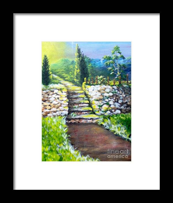 Stairs Framed Print featuring the painting Hope by Saundra Johnson