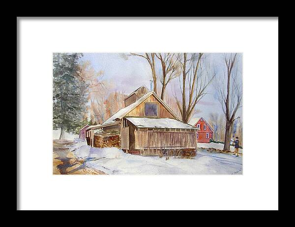 Hope Valley Framed Print featuring the painting Hope Valley Sugar House by Katherine Berlin