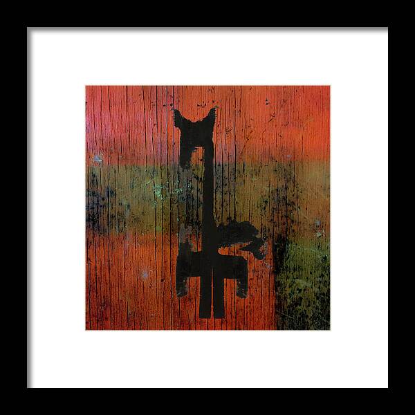Painting Framed Print featuring the painting Horse and Barn Abstract by Kandy Hurley