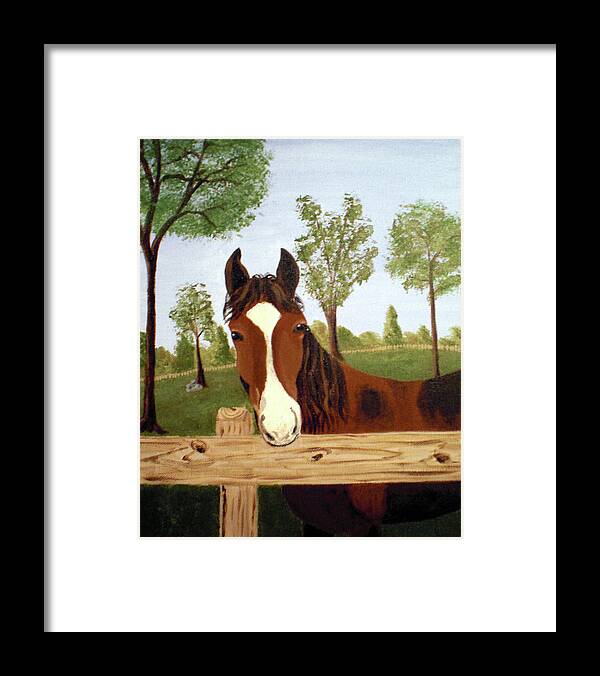 Horse Framed Print featuring the painting Horse by Nancy Sisco
