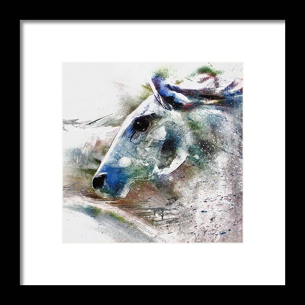 Canvas Prints Framed Print featuring the painting Horse of color by Jackie Flaten