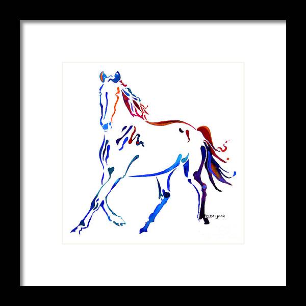 Horse Framed Print featuring the painting Horse of many Colors by Jo Lynch