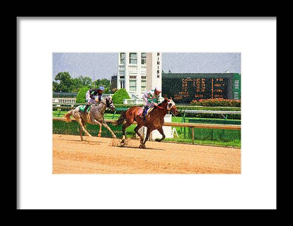 Churchill Framed Print featuring the photograph Horse Racing at Churchill Downs by Jill Lang