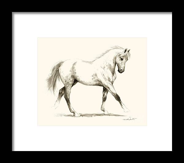 Horse Framed Print featuring the drawing Horse Sketch 1 by Meridith Martens
