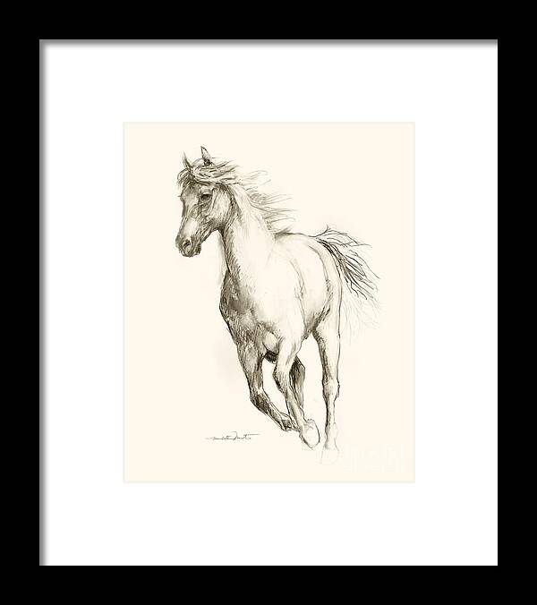 Horse Framed Print featuring the drawing Horse Sketch 5 by Meridith Martens