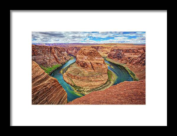 Horseshoe Bend Framed Print featuring the photograph Horseshoe Bend - Colorado River - Arizona by Jennifer Rondinelli Reilly - Fine Art Photography