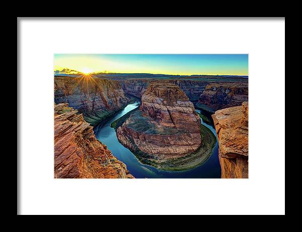Arizona Framed Print featuring the photograph Horseshoe Bend Sunset by Raul Rodriguez