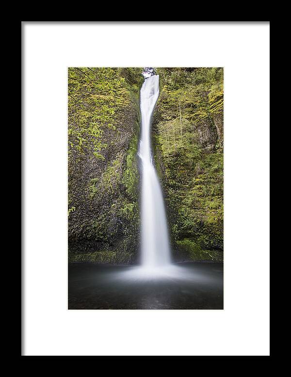 Horsetail Falls Framed Print featuring the photograph Horsetail Falls in Oregon with splash by John McGraw