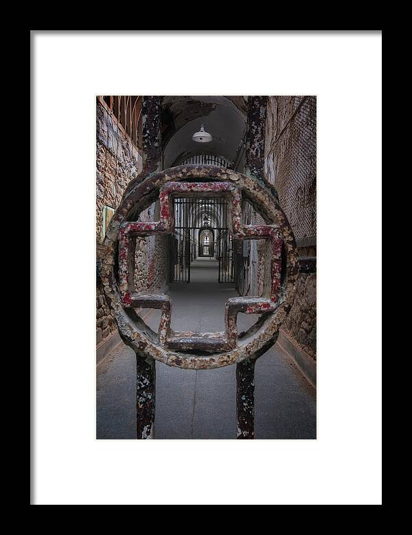 Eastern State Penitentiary Framed Print featuring the photograph Hospital Cellblock Gate by Tom Singleton
