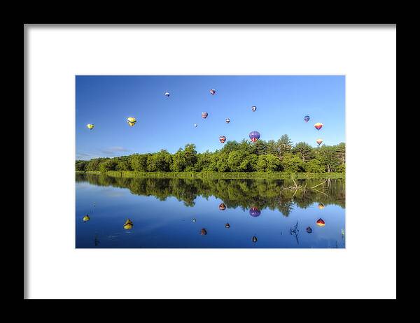 Jericho Hills Photography Framed Print featuring the photograph Quechee Balloon Fest Reflections by John Vose