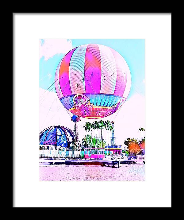 Carnival Framed Print featuring the digital art Hot Air Balloon by Ken Krolikowski