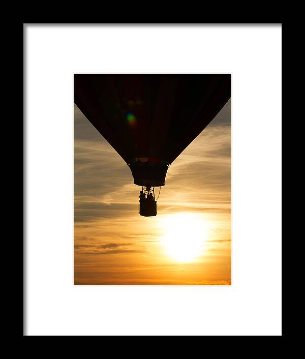 2015 Framed Print featuring the photograph Hot Air Balloon Sunset Silhouette by Brian Caldwell