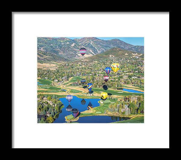 Hot Air Balloon Framed Print featuring the photograph Hot Air Balloons Over Park City by James Udall