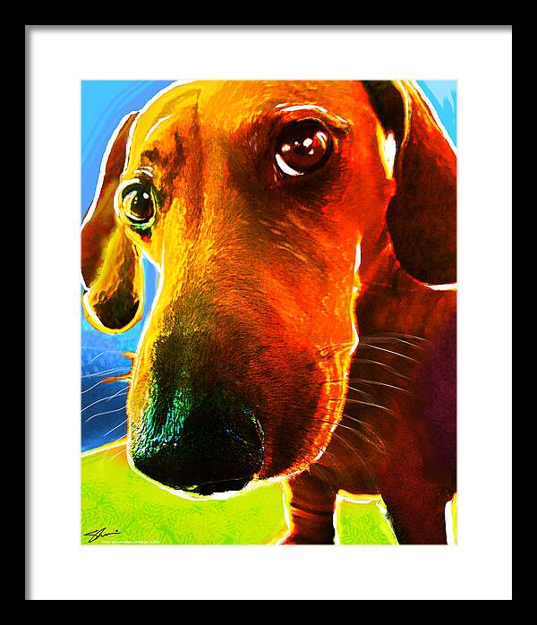 Pets Framed Print featuring the mixed media Hot Dog with Relish by Shevon Johnson