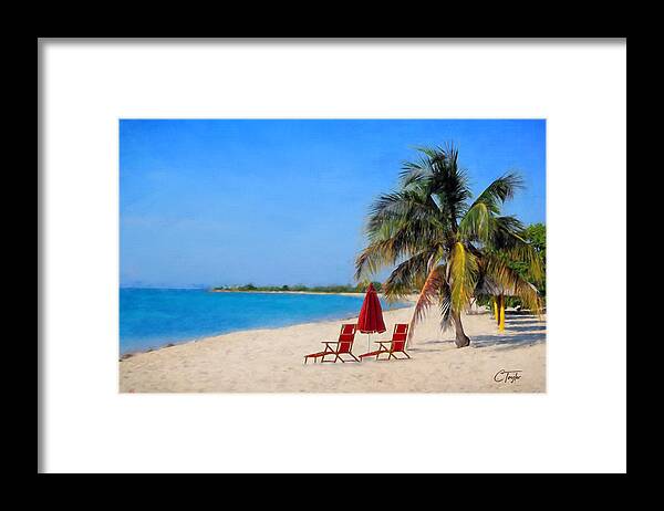 Beach Scene Framed Print featuring the mixed media Hot Fun in the Summertime by Colleen Taylor