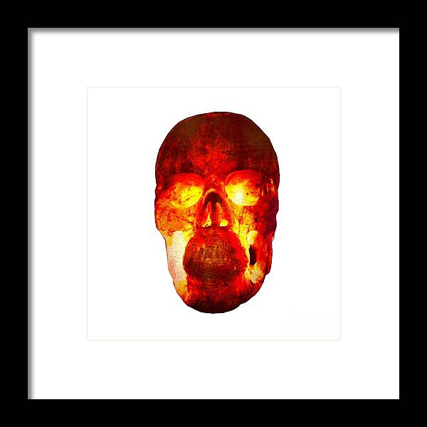 T-shirt Framed Print featuring the photograph Hot Headed Skull on Transparent background by Terri Waters