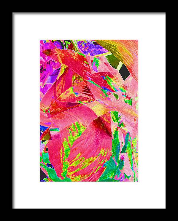  Leaves Framed Print featuring the photograph Hot Pink Leaf Abstract by Stephanie Grant