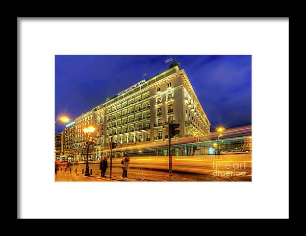 Yhun Suarez Framed Print featuring the photograph Hotel Grande Bretagne - Athens by Yhun Suarez