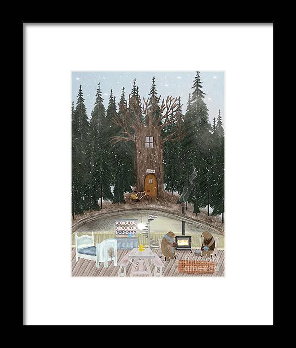 Bears Framed Print featuring the painting House Of Bear by Bri Buckley