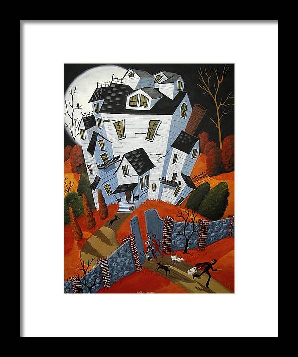 Folk Art Framed Print featuring the painting House Of Curiosity by Debbie Criswell