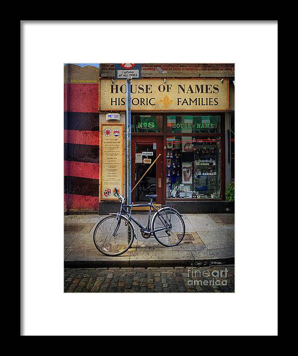 American Framed Print featuring the photograph House of Names Bicycle by Craig J Satterlee