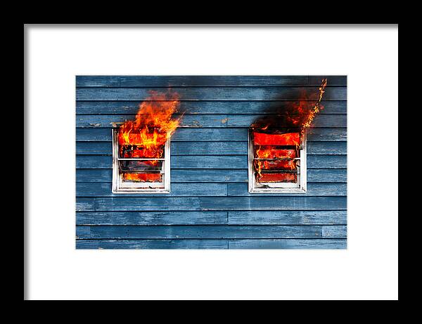 Fire Framed Print featuring the photograph House on Fire by Todd Klassy